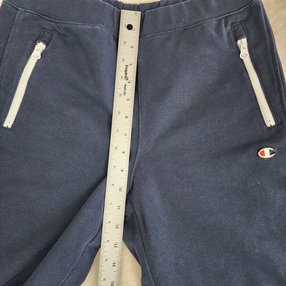 Champion Mens Small Colorblock Fleece Nylon Jogger Sweatpants Navy White Red - Picture 14 of 14